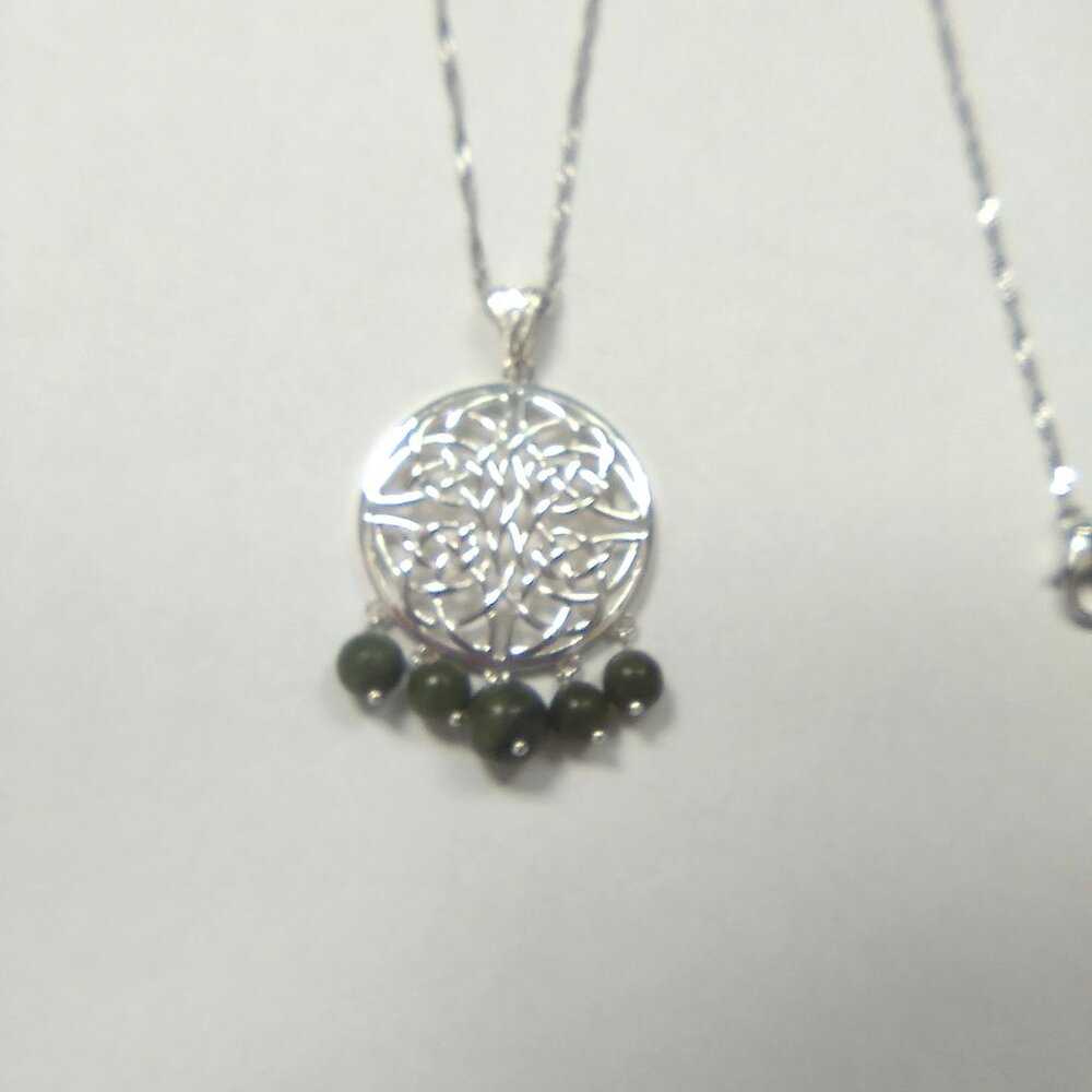 Irish Motif Silver Pendant with Chain